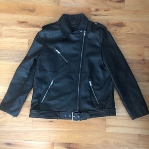 Zara faux leather “Girls Rule” Moto jacket. Sz XL